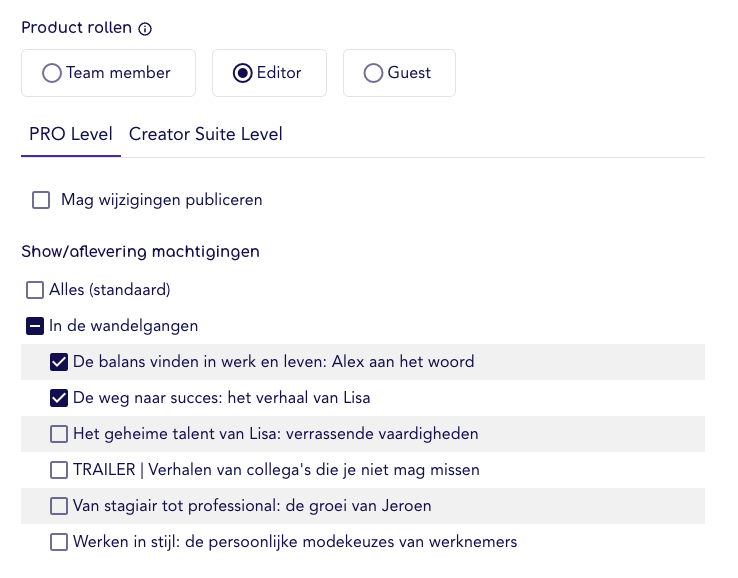 Machtigingen op show project en afleveringniveau.png